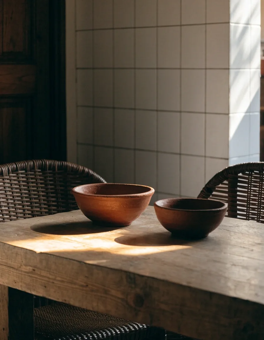 Quiet corner table inside a Mexican eatery